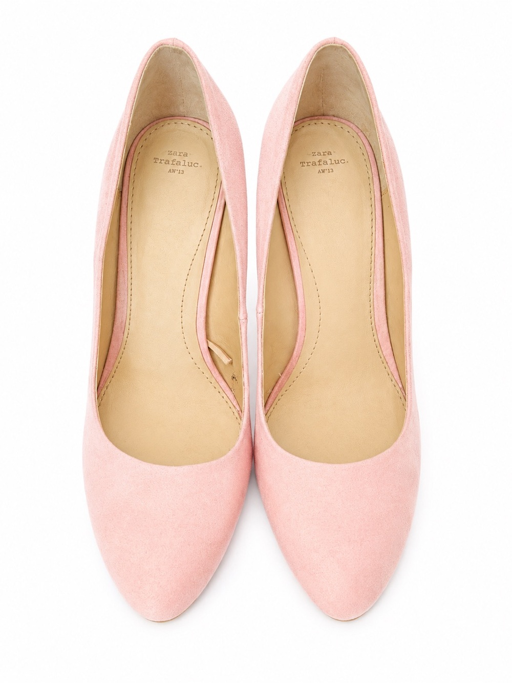 Zara Trafaluc Blush Pink Suede Pumps – Size 40